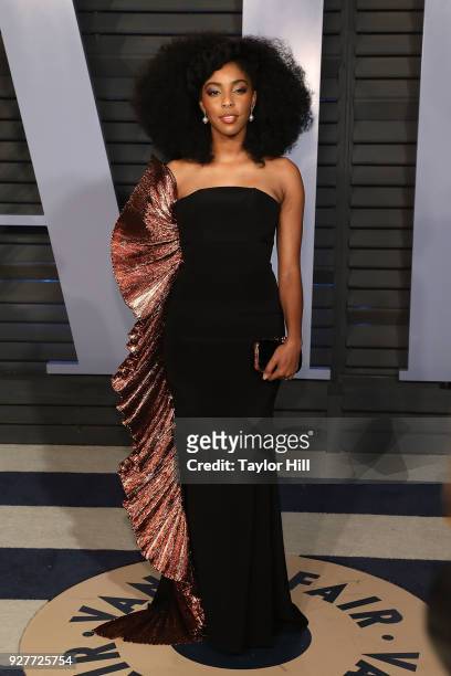 Jessica Williams attends the 2018 Vanity Fair Oscar Party hosted by Radhika Jones at the Wallis Annenberg Center for the Performing Arts on March 4,...
