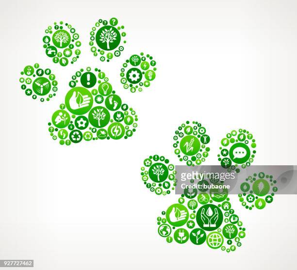paw prints nature and environmental conservation icon pattern - pets thunderstorm stock illustrations