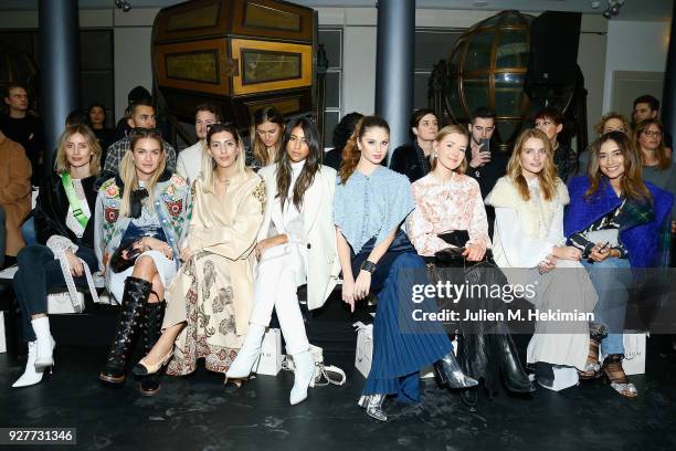 Lisa Hahnbuck, Nina Suess, Aylin Konig, Kayla Seah, Carina Zavline, Anwar Borisova, Marie Von Den Benken and Anna Sharypova attend the Nobi Talai...