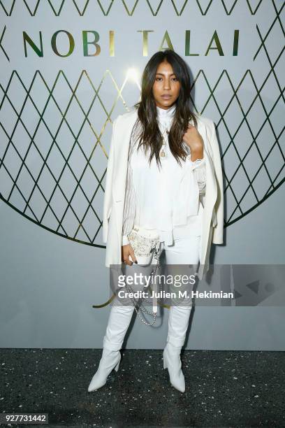 Carina Zavline attends the Nobi Talai show as part of the Paris Fashion Week Womenswear Fall/Winter 2018/2019 on March 5, 2018 in Paris, France.