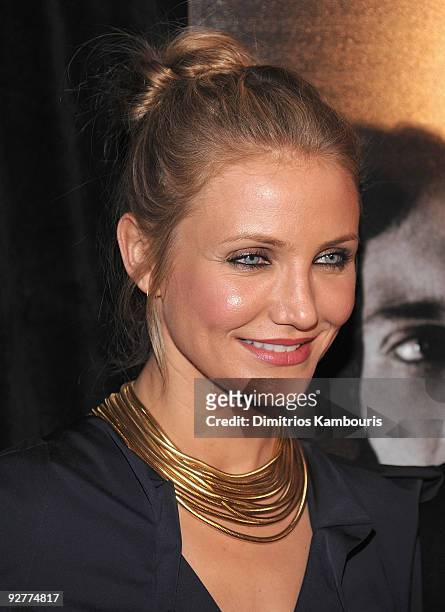 Cameron Diaz attends "The Box" New York premiere at the AMC Lincoln Square on November 4, 2009 in New York City.