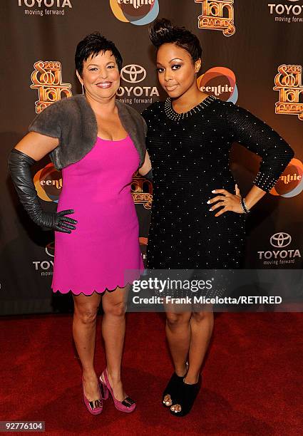 Singer Chrisette Michele and BET Chairman and CEO Debra Lee arrive at the 2009 Soul Train Awards at the Georgia World Congress Center in Atlanta,...