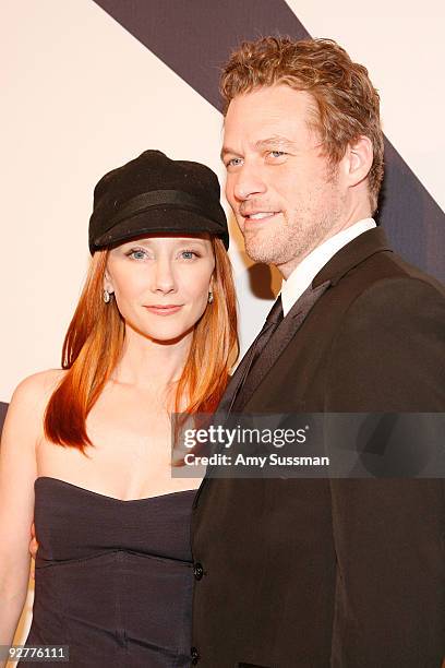 Actress Anne Heche and her boyfriend James Tupper attend the Isaac Mizrahi Live! collection launch celebration at Stage 37 on November 4, 2009 in New...