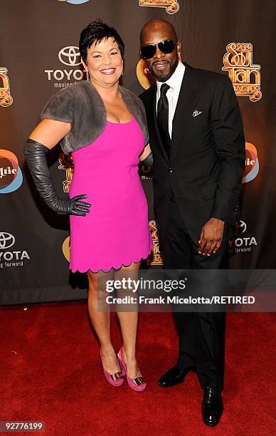 Singer Joe and BET Chairman and CEO Debra Lee arrive at the 2009 Soul Train Awards at the Georgia World Congress Center in Atlanta, Georgia on...