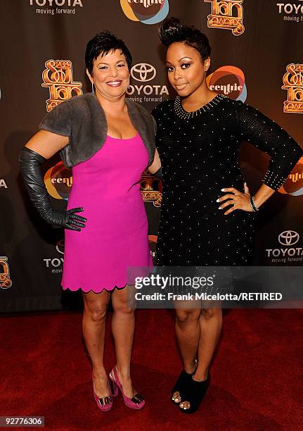 Singer Chrisette Michele and BET Chairman and CEO Debra Lee arrive at the 2009 Soul Train Awards at the Georgia World Congress Center in Atlanta,...