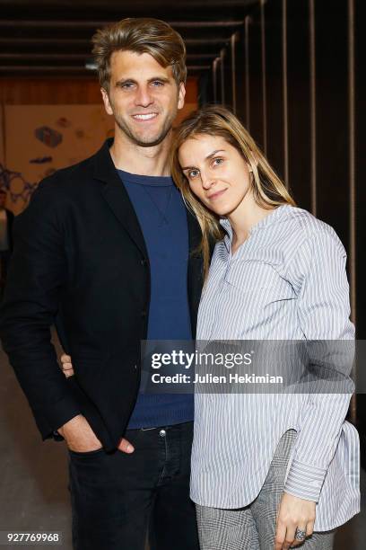 Gaia Repossi and Jeremy Everett attend Lafayette Anticipations Cocktail Party on March 5, 2018 in Paris, France.