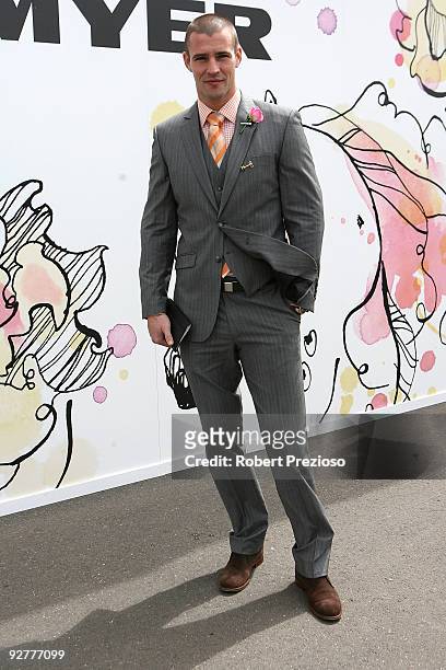 Kris Smith poses at the Myer Marquee during Crown Oaks Day as part of the 2009 Melbourne Cup Carnival at Flemington Race Course on November 5, 2009...