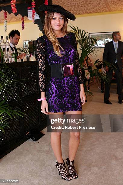 Kasia Z poses at the Emirates Marquee during Crown Oaks Day as part of the 2009 Melbourne Cup Carnival at Flemington Race Course on November 5, 2009...