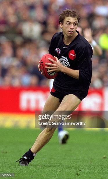 Matthew Lappin for Carlton in action during round 13 of the AFL season played between the Carlton Blues and the Western Bulldogs held at Optus Oval,...