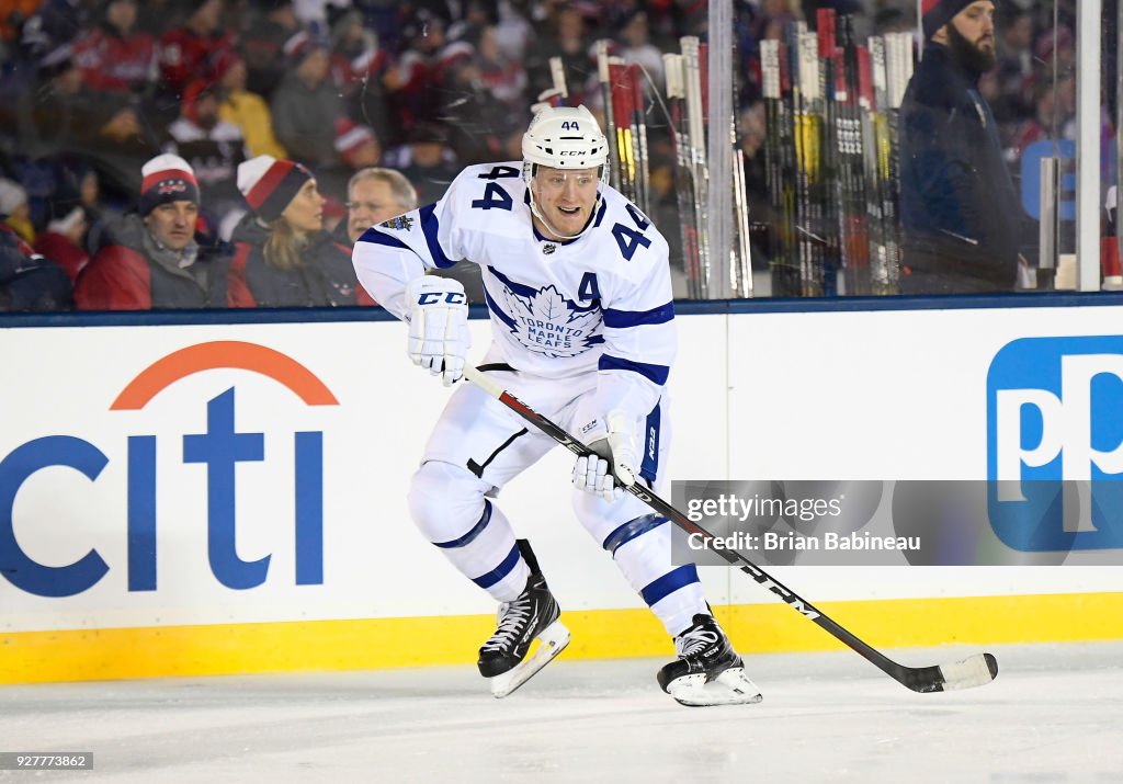 2018 Toronto Morgan Rielly of the Toronto Maple Leafs skates during the 2018 Coors ...