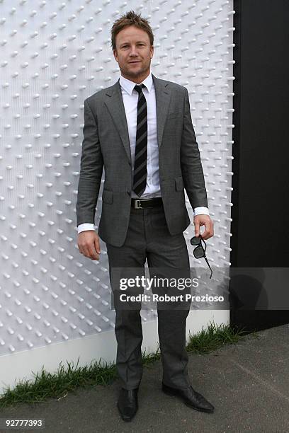 Nathan Brown poses during Crown Oaks Day as part of the 2009 Melbourne Cup Carnival at Flemington Race Course on November 5, 2009 in Melbourne,...