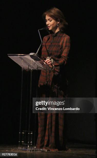 Matilda De Angelis attends the 1st Wondy Award on March 5, 2018 in Milan, Italy.