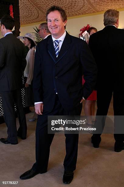 Russell Gilbert poses at the Emirates Marquee during Crown Oaks Day as part of the 2009 Melbourne Cup Carnival at Flemington Race Course on November...