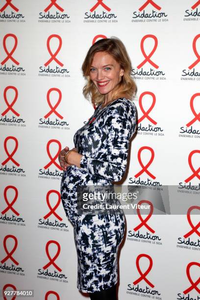 Presenter Maya Lauque attends "Sidaction 2018" Launch at Musee du Quai Branly on March 5, 2018 in Paris, France.