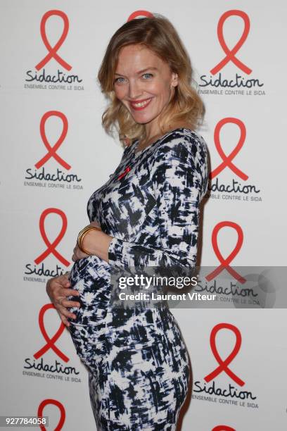 Presenter Maya Lauque attends "Sidaction 2018" Launch at Musee du Quai Branly on March 5, 2018 in Paris, France.