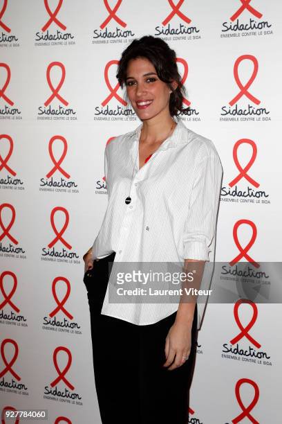 Presenter Laurie Cholewa attends "Sidaction 2018" Launch at Musee du Quai Branly on March 5, 2018 in Paris, France.
