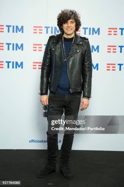 Italian singer Ermal Meta at 68th Festival di Sanremo press room. Sanremo, February 8th 2018