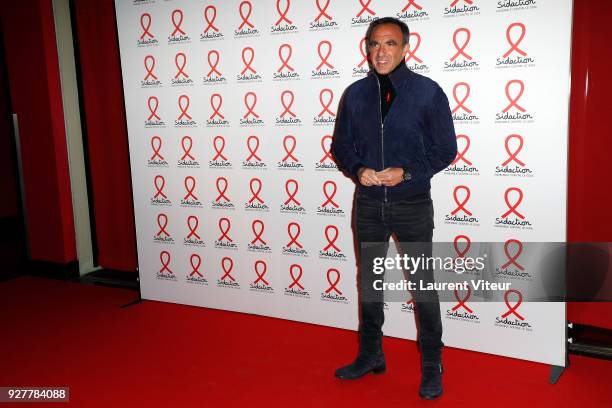 Presenter Nikos Aliagas attends "Sidaction 2018" Launch at Musee du Quai Branly on March 5, 2018 in Paris, France.