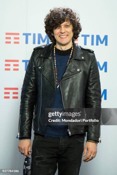 Italian singer Ermal Meta at 68th Festival di Sanremo press room. Sanremo, February 8th 2018