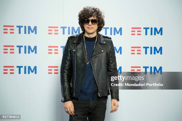 Italian singer Ermal Meta at 68th Festival di Sanremo press room. Sanremo, February 8th 2018