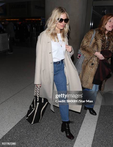 Sienna Miller is seen on March 5, 2018 in Los Angeles, California.