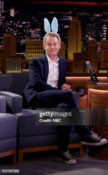 Episode 0825 -- Pictured: Actor Macaulay Culkin during an interview on March 2, 2018 --