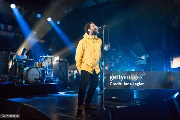March 5: British singer Liam Gallagher performs live on stage during a concert at the Columbiahalle on March 5, 2018 in Berlin, Germany.
