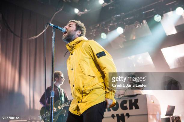March 5: British singer Liam Gallagher performs live on stage during a concert at the Columbiahalle on March 5, 2018 in Berlin, Germany.