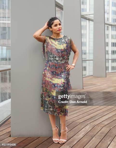 Freida Pinto poses during the Veuve Clicquot New Generation Award on March 6, 2018 in Sydney, Australia.