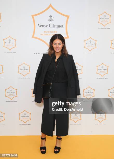 Camilla Freeman-Topper attends the Veuve Clicquot New Generation Award on March 6, 2018 in Sydney, Australia.