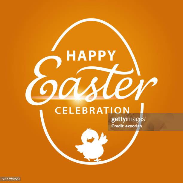 happy easter celebration - fleuron stock illustrations