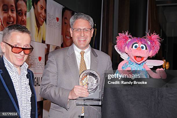 Barney's NY Creative Direcor Simon Doonan, CEO of the sesame Workshop Gary Knell and Sesame Street Muppet Abby Cadabby attends the 2009 KIDS/Fashion...