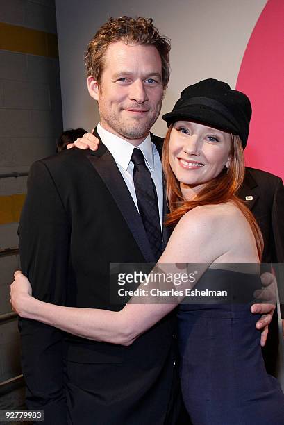 Actors James Tupper and Anne Heche attend the Isaac Mizrahi Live! collection launch celebration at Stage 37 on November 4, 2009 in New York City.