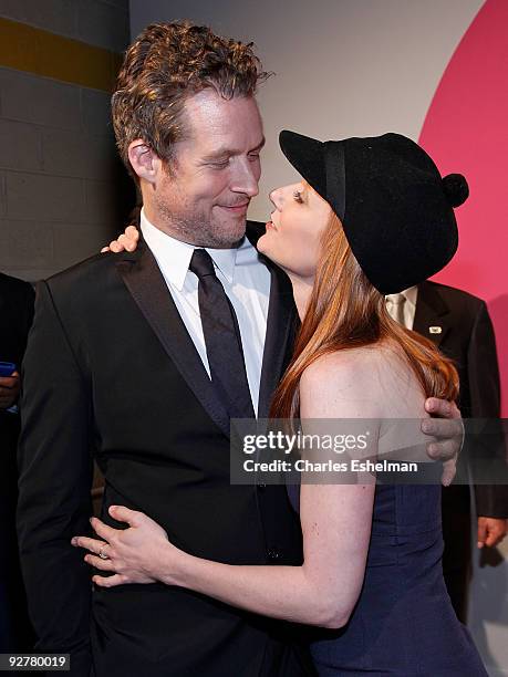 Actors James Tupper and Anne Heche attends the Isaac Mizrahi Live! collection launch celebration at Stage 37 on November 4, 2009 in New York City.