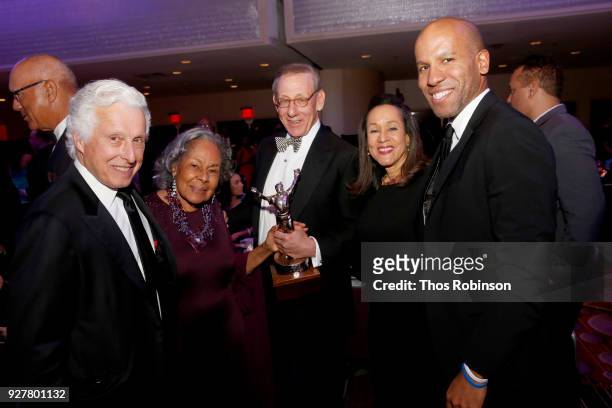Co-Founders of the Jackie Robinson Foundation Marty Edelman and Rachel Robinson, Stephen Ross, and JRF President and CEO Della Britton Baeza attend...