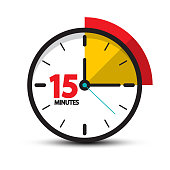 15 Minutes Clock Icon