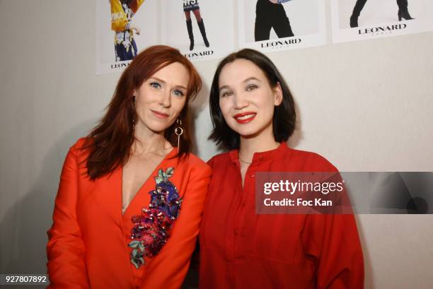 Audrey Fleurot and Christine Phung attend the Leonard show as part of the Paris Fashion Week Womenswear Fall/Winter 2018/2019 on March 5,2018 in...