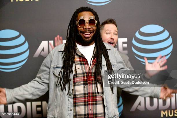 Rapper DRAM and Ted Stryker attend the AT&T AUDIENCE Network Music Series at Red Studios on March 5, 2018 in Los Angeles, California.