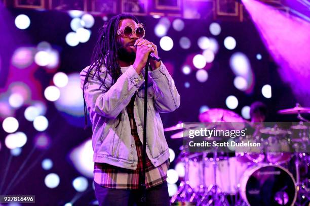 Rapper DRAM performs onstage during a live taping of the AT&T AUDIENCE Network Music Series at Red Studios on March 5, 2018 in Los Angeles,...