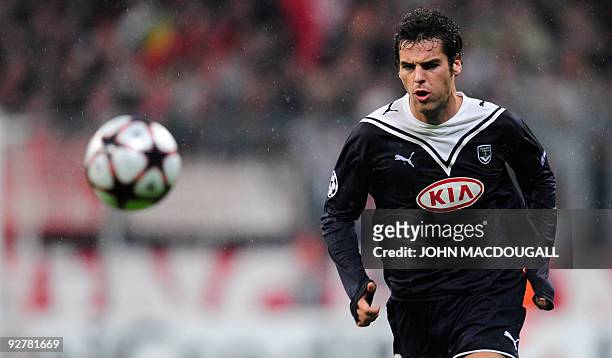Bordeaux' French midfielder Yoann Gourcuff chases the ball during the Bayern Munich vs Girondins de Bordeaux Champions League Group A football match...