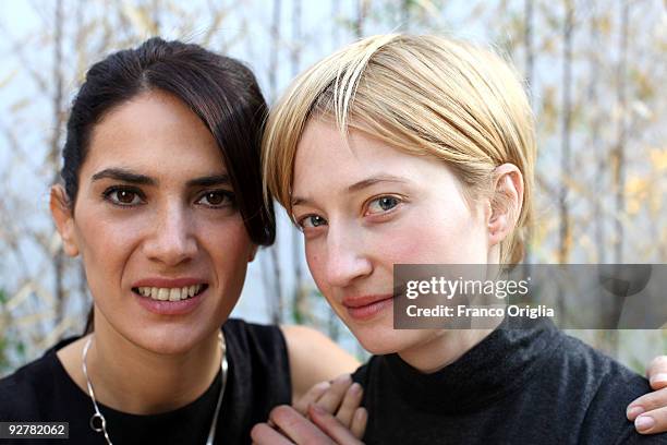Actresses Maya Sansa and Alba Rohrwacher attend a portrait session for the movie 'L'Uomo Che Verra' during the 4th Rome International Film Festival...