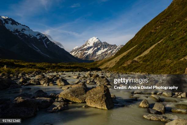 mt cook national park - new zealand - gletscher stockfoto's en -beelden