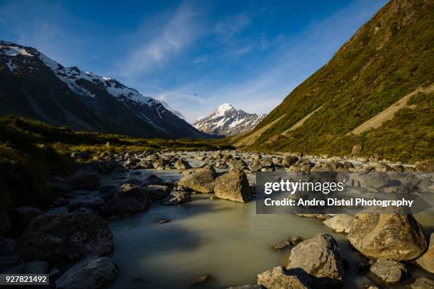 mt cook national park - new zealand - gletscher stockfoto's en -beelden