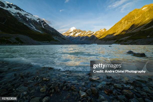 mt cook national park - new zealand - gletscher stockfoto's en -beelden