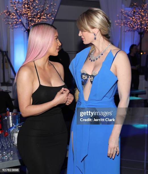 Kim Kardashian and Marina Acton attend The Release Of Marina Acton's New Single "Fantasize" at Boulevard3 on March 5, 2018 in Hollywood, California.