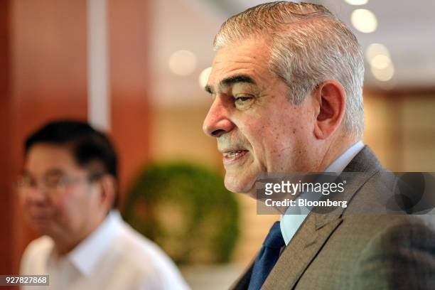 Jaime Augusto Zobel de Ayala, chairman and chief executive officer of Ayala Corp., attends a Bloomberg round-table discussion in Manila, the...