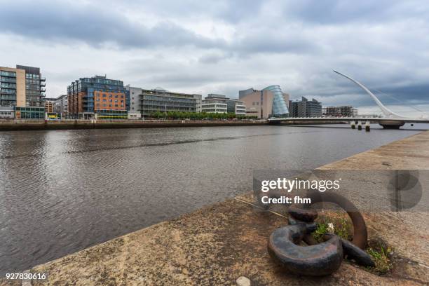 dublin skyline near liffey river (ireland) - convention centre dublin stock pictures, royalty-free photos & images