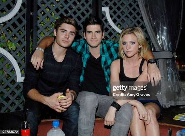 Zac Efron, Ryan Rottman and Brittany Snow attend the NYLON Guys November Issue Launch Event at XIV on November 4, 2009 in West Hollywood, California.