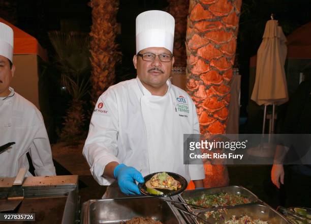 Chef Ruben Ortiz presents a dish during the Citi Taste of Tennis at Hyatt Regency Indian Wells Resort & Spa on March 5, 2018 in Indian Wells,...