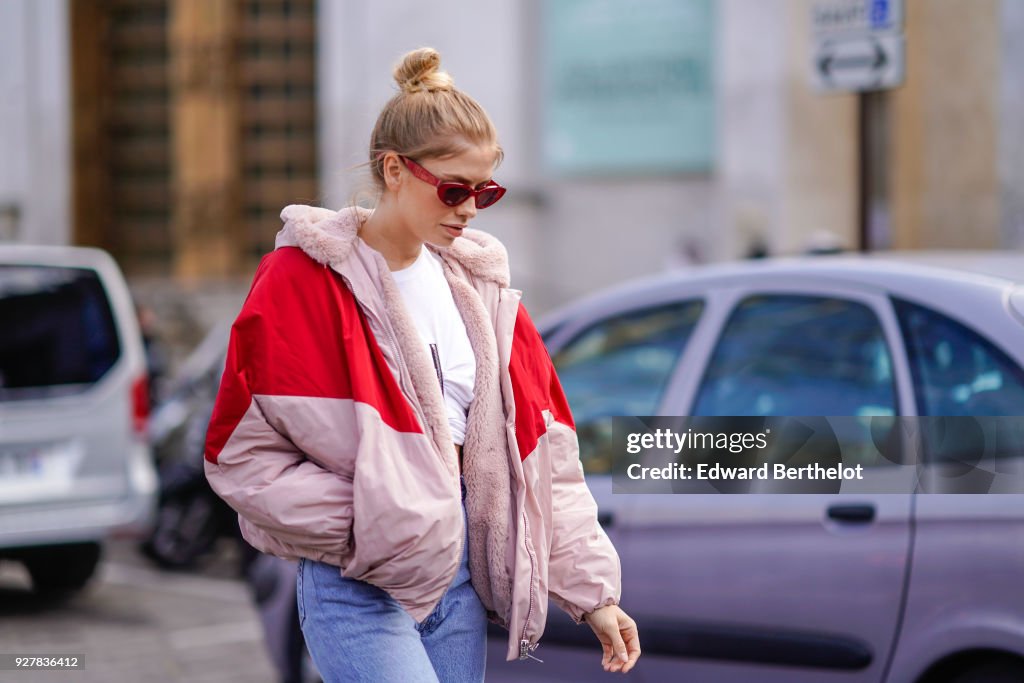 Street Style : Paris Fashion Week Womenswear Fall/Winter 2018/2019 : Day Eight